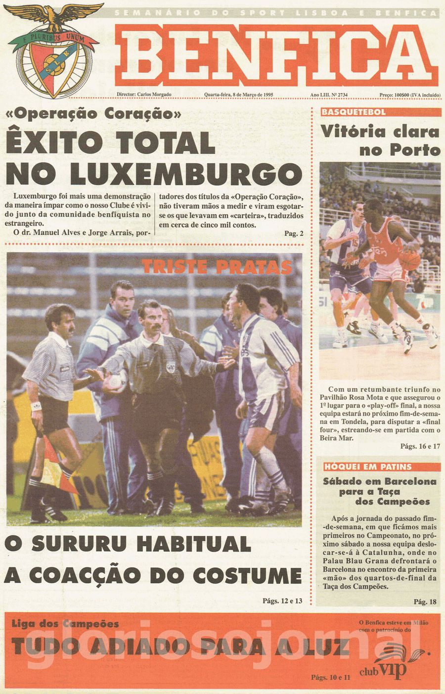 jornal o benfica 2734 1995-03-08